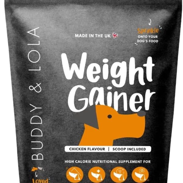 Buddy & Lola Dog Weight Gainer Supplement - Protein For Dogs, Helps Build Muscle, Aids Recovery, Great for Fussy Eaters, A Must Have For Rescue Dogs Who Need to Gain Weight and Build Muscle