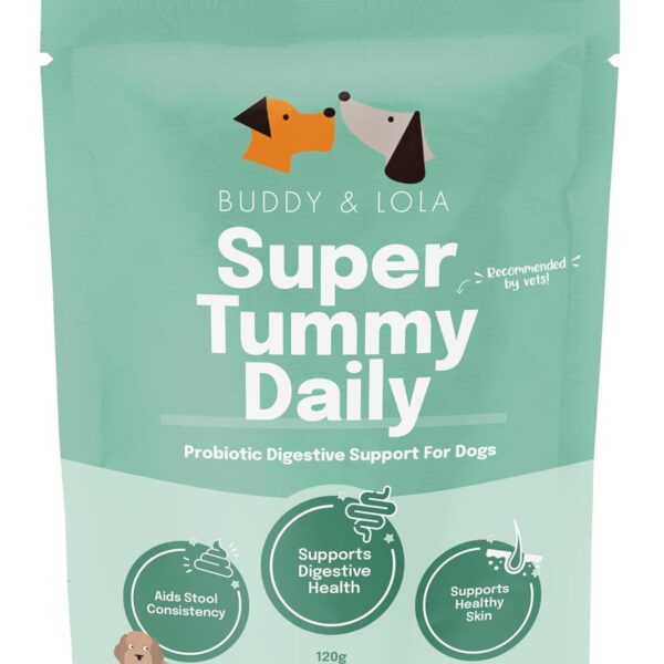 Buddy and Lola Probiotics for Dogs - High CFU Count, Plant-Based Dog Probiotics Powder for Gut Health and Skin Health - Essential Dog Soil Based Probiotic Supplement